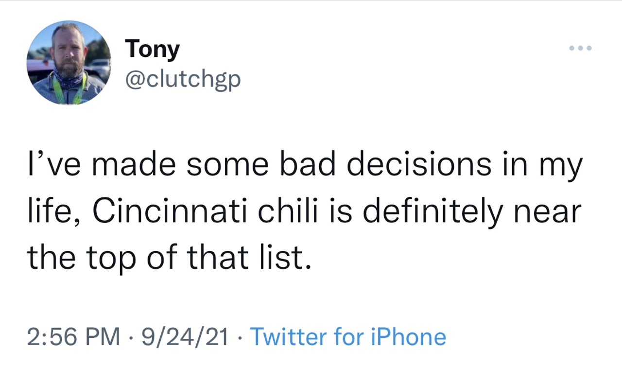Apparently Not Everyone Loves Our Chili
Cincinnati chili can be a very divisive topic — some people love it and, for some reason, a lot of people seem to hate it. And, not surprisingly, Twitter users seem to have a lot to say about it.