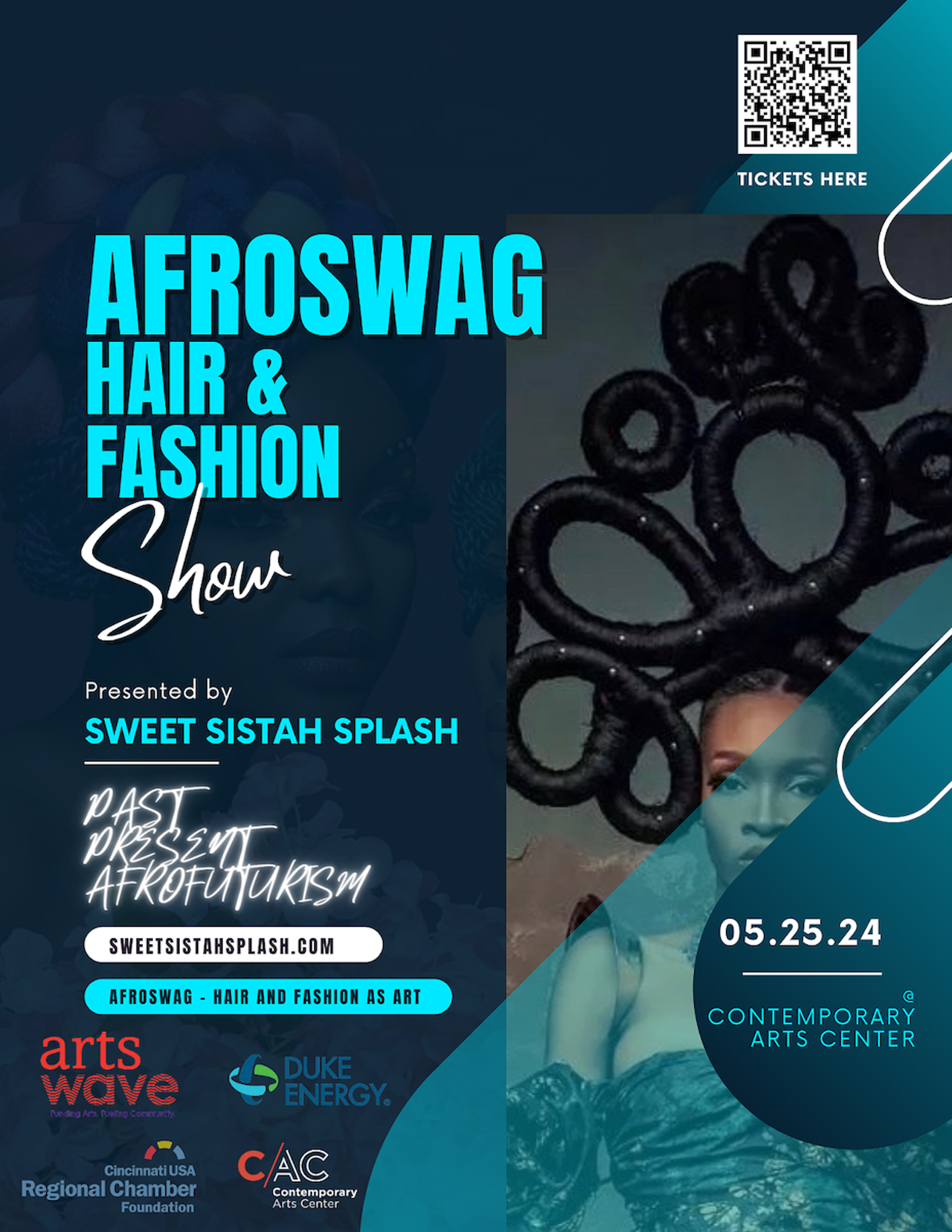 AfroSwag Hair and Fashion Show
When: May 25 from 6-11 p.m.
Where: Contemporary Arts Center, Downtown
What: A showcase of over 40 Black art, fashion and hair artists.
Who: Sweet Sistah Splash
Why: It’s the largest natural hair and fashion experience in the Midwest.