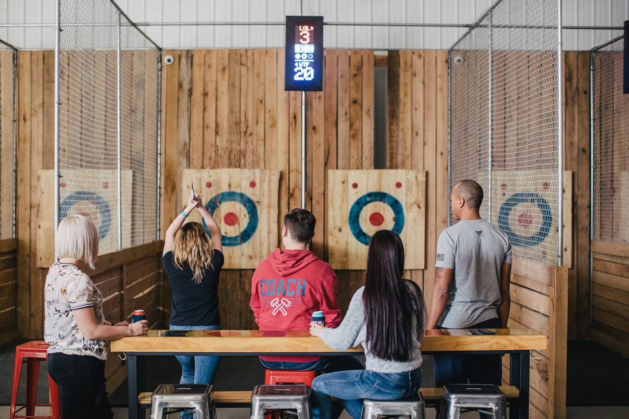 Flying Axes, 100 W. Sixth St., Covington, Ky. | This Louisville-based axe-throwing company recently expanded operations into Covington. Two guests compete at a time, throwing five axes and trying to get the highest score.