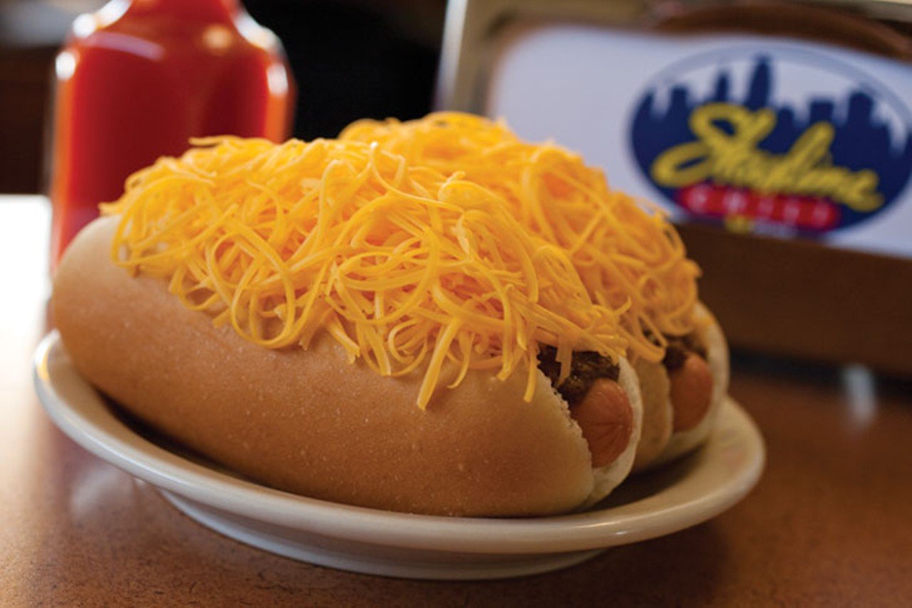 Skyline Chili
Multiple locations
A locally based chain of chili parlors founded by Greek immigrants in Cincinnati in 1949. Their Cincinnati-style chili is poured over spaghetti or hot dogs along with chili burritos, fries and baked potatoes. Their vegetarian version is almost as tasty with black beans and rice. 
Photo: Provided by Skyline Chili