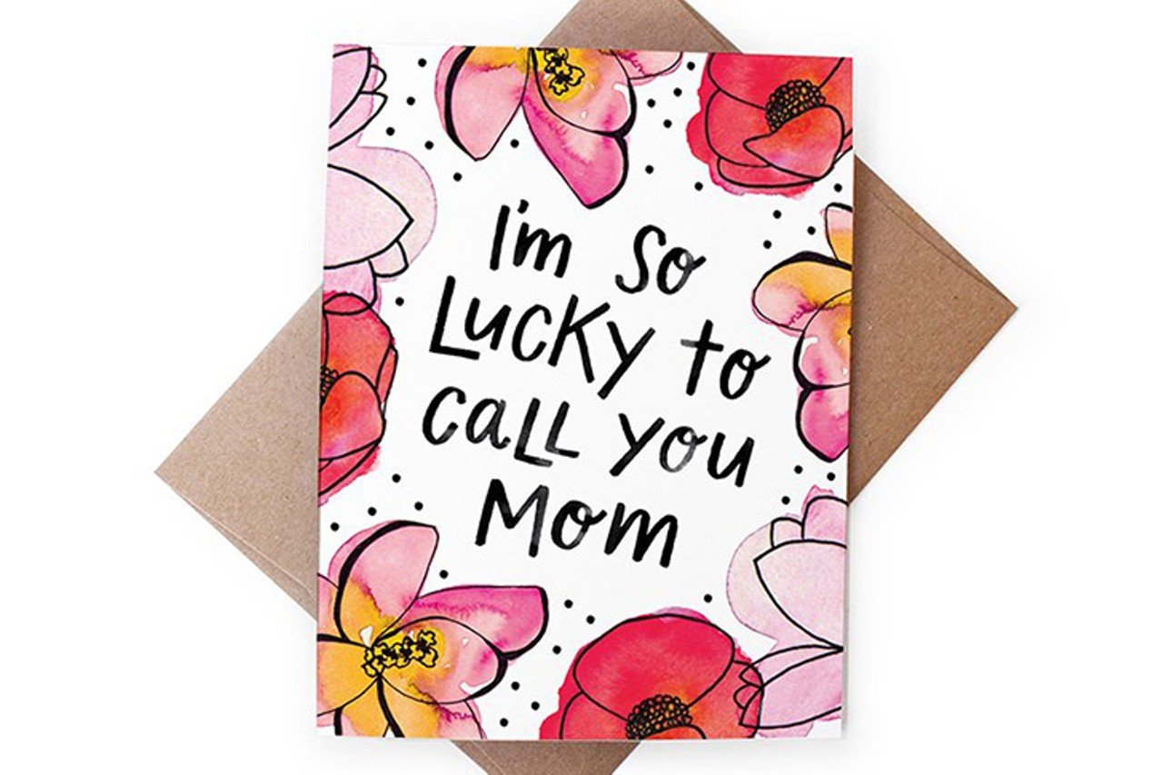 Mother&#146;s Day Card from Handzy Shop + Studio
The colorful boutique owned by BFF duo Suzy Hinnefeld and Brittney Braemer offers a wide variety of uber-cute gift ideas like jewelry, clothes, and home decor to choose from, but don&#146;t forget a Handzy-made greeting card, priced at $5 each. They&#146;re fun, sweet and colorful. 
Photo via handzyshopstudio.com
