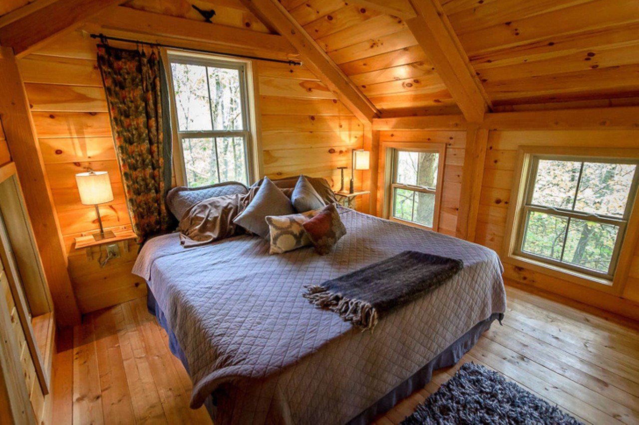 Treehouse Off the Grid
Germantown, Kentucky
Entire Treehouse | $189/night | Hosts 5 guests
"For those wanting 'off the grid nature experience,' the treehouse does have electricity, lights, full kitchenette, and back up space heater. You will stay super cozy with a favorite feature &#151; an inside wood-burning stove. Make sure to watch our show The Kentucky Climbers Cottage prior to coming. People say it makes the stay more enjoyable." &#151; Airbnb
Photo via airbnb.com