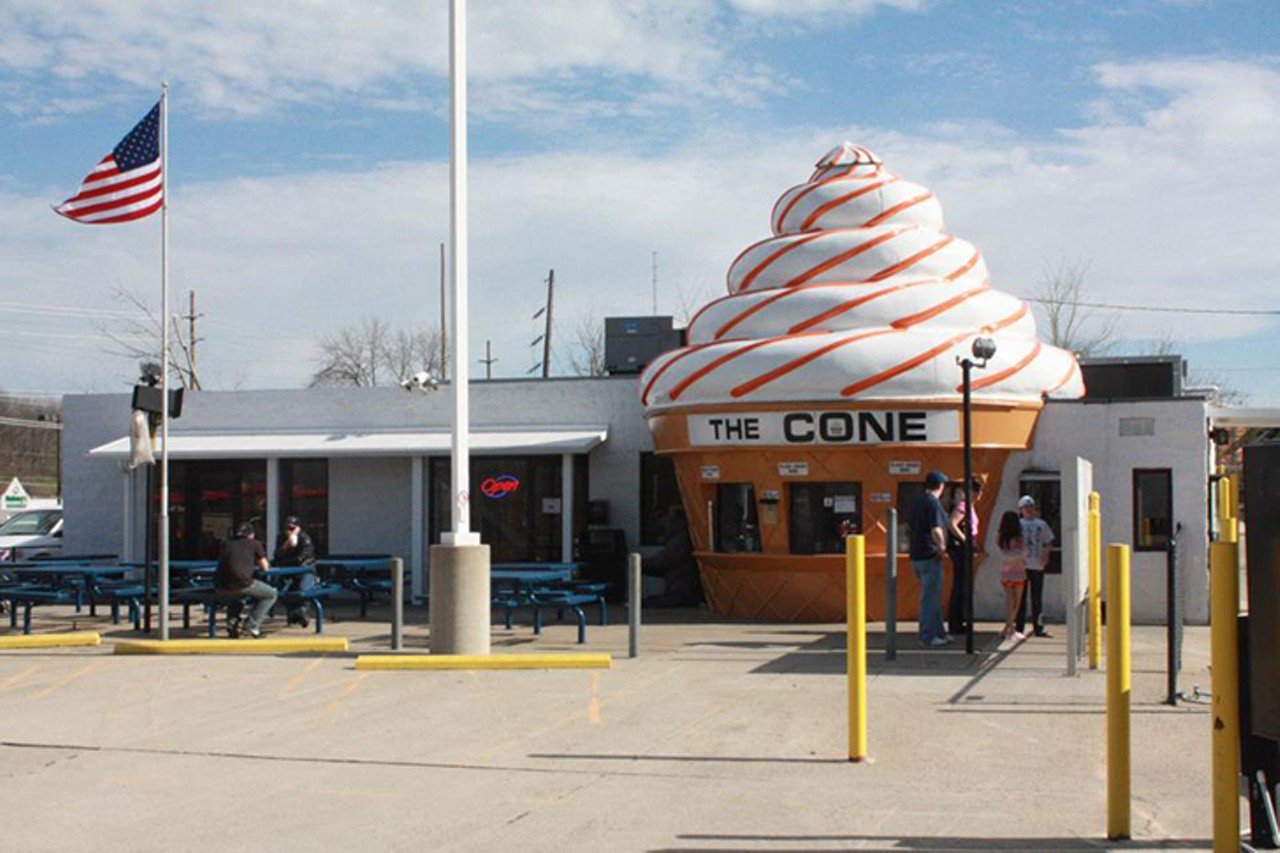 The Cone
6855 Tylersville Road, West Chester
West Chester&#146;s The Cone is arguably the most recognizable creamy whip in all of Ohio &#151; partially because of its large ice cream cone-shaped exterior. The Cone&#146;s flavors and ingredients are all natural, the majority of which are made in-house daily with fresh fruit, real chocolate and more. Even their famous bright orange zebra cone is made from real oranges. Plus all their ice creams, yogurts, Italian ices and sherbets are not only all-natural but soy free, gluten free and egg free, and their whipped cream is homemade on a daily basis from scratch.
What to order: Their orange-vanilla swirl and footlong cheese coneys were The Cone&#146;s original customer-favorites &#151; and they still offer them. A family recipe since 1972, the orange-vanilla swirl is made fresh daily with a secret all-natural recipe; tastes like a creamsicle. Newer menu items include &#147;Wizzards&#148; &#151; ice cream mixed with candy toppings.
Photo: The Cone Facebook