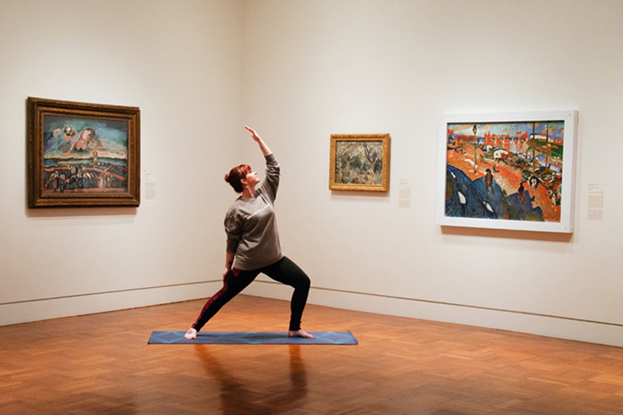 THURSDAY 30
EVENT: Fine Art Flow
Stretch into warrior pose and fix your gaze on a work of art. This 60-minute Vin to Yin yoga class unfolds at the Cincinnati Art Museum and is followed by a 30-minute gallery talk. Each month, the class explores different themes relating to art and yoga. All ability levels are welcome and a limited number of mats will be available on a first-come, first-served basis. The class meets in Gallery 229.
6-7:30 p.m. Thursday, Jan. 30. $7 members; $15 non-members. RSVP required. Cincinnati Art Museum, 953 Eden Park Drive, Mount Adams, cincinnatiartmuseum.org.
Photo: Provided by the Cincinnati Art Museum