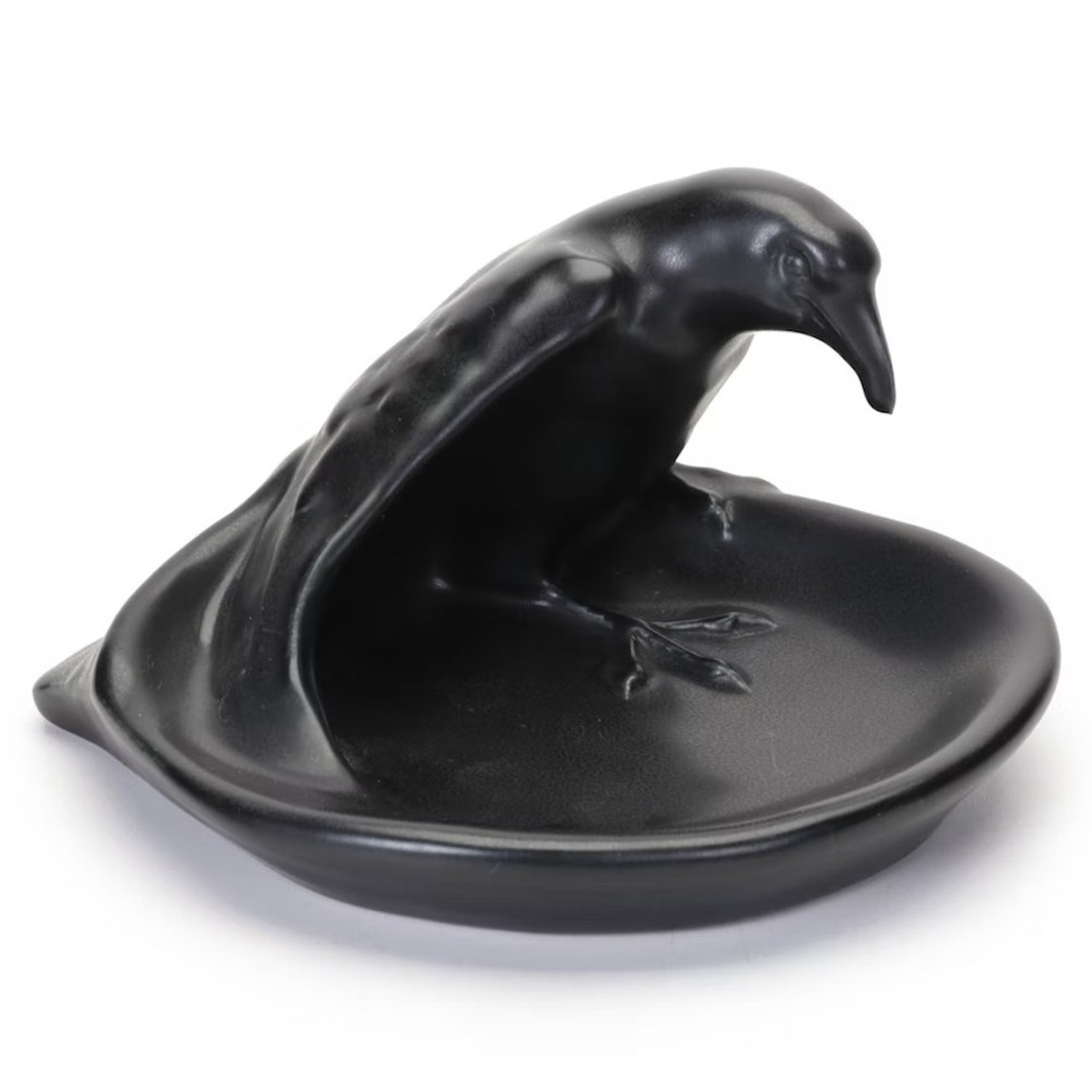 Rookwood Pottery Matte Black Raven Pin Dish, 1939
“Once upon a midnight dreary…” that’s how The Night Before Christmas starts, right? Your most gothic friend needs this 1939 Rookwood Pottery raven pin dish with a gorgeous matte black finish. We suggest leaving Santa a cookie under the bird’s open wing.
