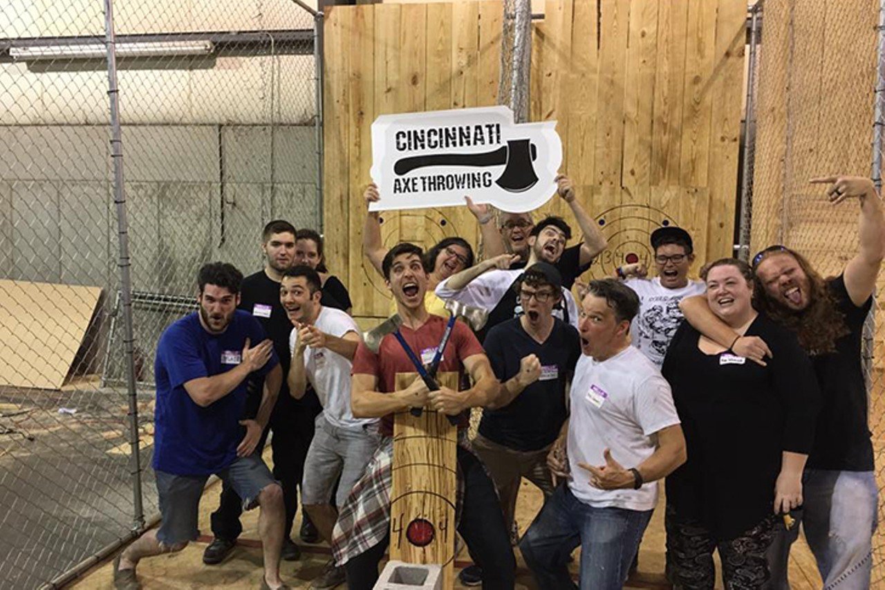 Cincinnati Axe Throwing
4814 Peter Place B, West Chester
Cincinnati Axe Throwing in West Chester invites anyone 15 years or older to throw an actual axe at a bullseye. Sessions are an hour-and-a-half long and you play three team-style games, ending with an individual competition. Each group get assigned an axe throwing expert to help get you to go full-lumberjack mode. If you find that you have a talent for axe throwing, leagues are available to join. They do not serve alcohol but visitors 21 and up are welcome to BYOB.
Photo via Facebook.com/CincyClassAxe