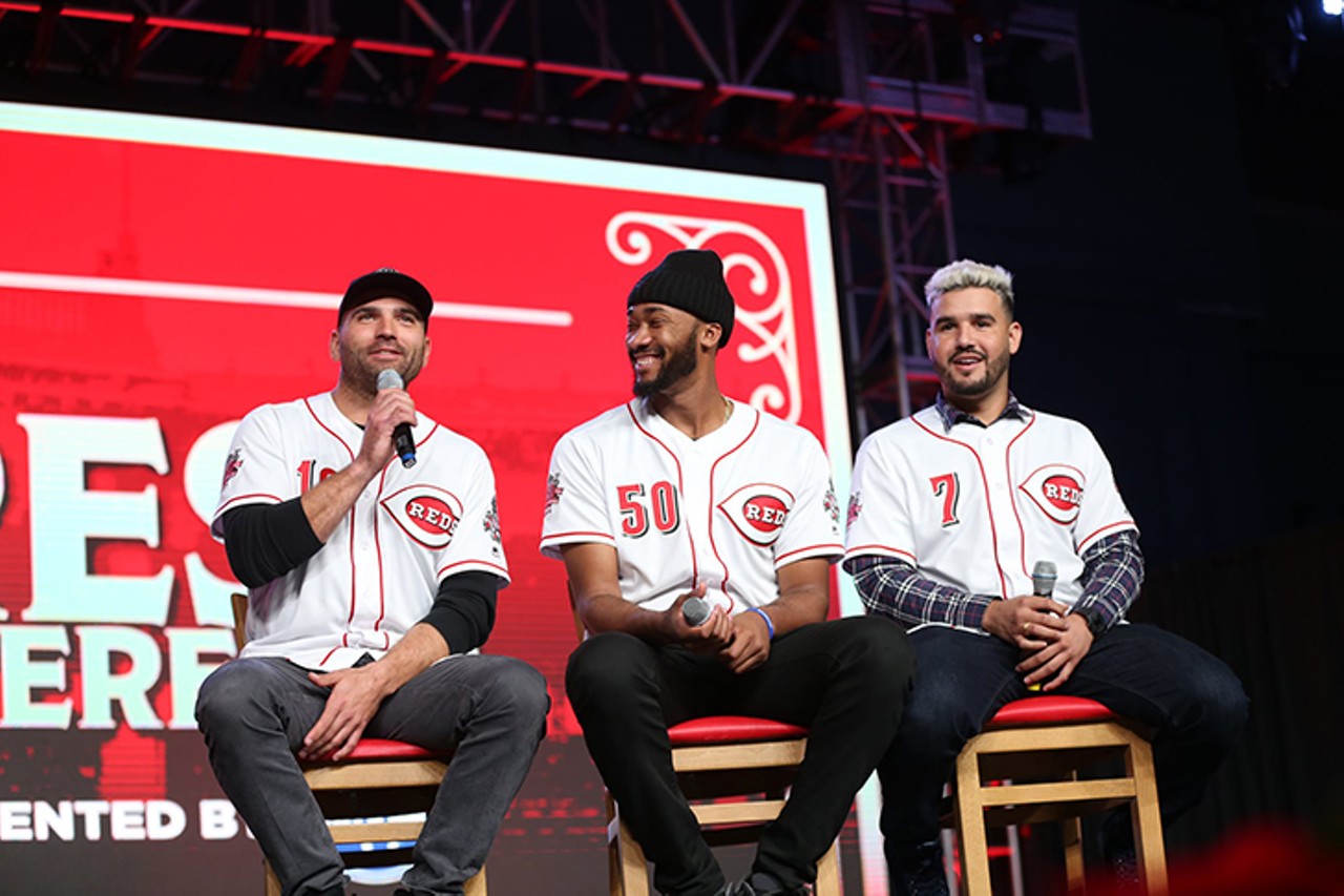 FRIDAY 06
EVENT: Redsfest 2019
Reds fans have a chance to get up close and personal with some of their favorite players during Redsfest 2019. Major leaguers, minor leaguers, coaches, broadcasters and alumni slated to appear include Luis Castillo, Joey Votto, Kyle Farmer, Marty Brennaman, Eric Davis, Todd Benzinger, Thom Brennaman, plus tons more (see a full list online). There will also be activities spread throughout the event like batting cages, speed pitch, a mascot meeting room and third-floor kids fun zone. And expect plenty of merch and memorabilia booths.
3-10:30 p.m. Friday, Dec. 6; 11 a.m.-6:30 p.m. Saturday, Dec. 7. $25 adults two-day; $17 adults single day; $12 kids two-day; $7 kids single day. Duke Energy Convention Center, 525 Elm St., Downtown, mlb.com/reds/fans/redsfest.
Photo: facebook.com/events/700484377044128
