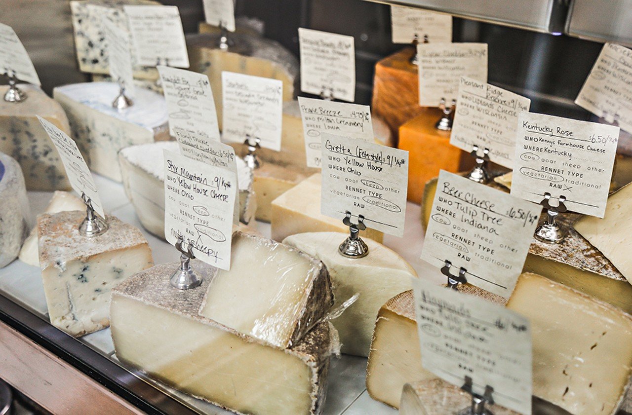 The Rhined
1737 Elm St., Over-the-Rhine
The Rhined is a little slice of cheese heaven located across from Findlay Market. The artisan shop stocks a collection of the best hand-selected domestic cheeses. On top of their excellent selection of cheese, which you can grab to go by weight or eat inside on a curated cheese board, they also offer sandwiches, adult "lunchables" and specialty nights like Raclette Night. 
Photo: Hailey Bollinger
