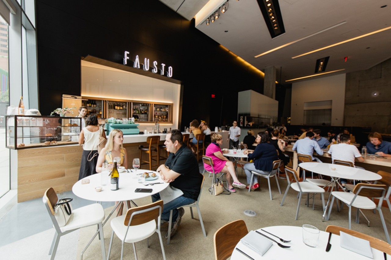 Fausto
4 E. Sixth St., Downtown
This caf&eacute; inside the Contemporary Arts Center from brothers Tony and Austin Ferrari plays off of the artful surroundings to craft a menu of thoughtfully designed and seasonal cuisine. Dishes range from chia seed pudding and baked eggs to smoked white fish tartine and handmade linguini with clams. In addition to a craft coffee menu based off of a specialty Deeper Roots Coffee blend, the cocktail list features modern mixes like the Refreshing as Yoko (pamplemouse, Aperol, grapefruit bitters, sparkling wine and rosemary) and wines that run the gamut from red to white to sparkling with a special Ferrari Bros. ros&eacute;. 
Photo: Hailey Bollinger