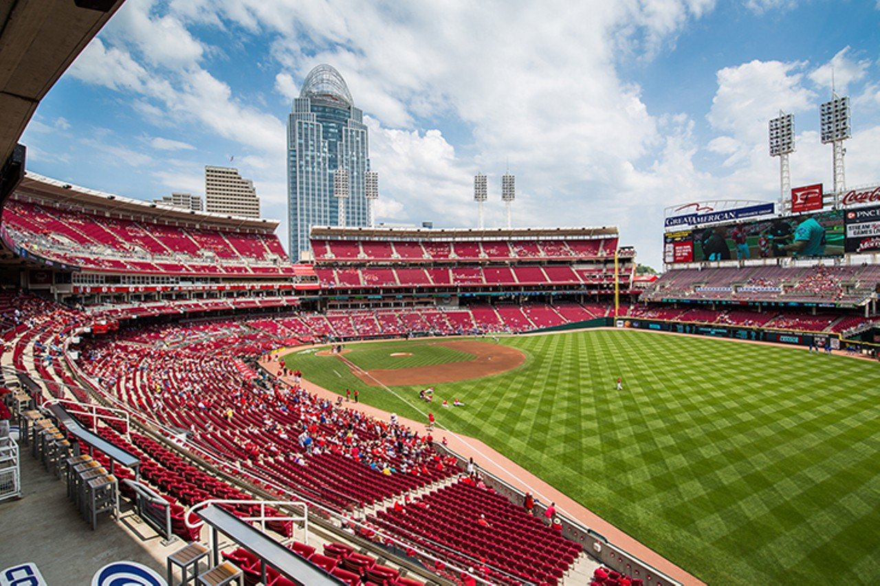 
Cincinnati Reds Game
Great American Ball Park, 100 Joe Nuxhall Way, Downtown
Catch the up-and-coming Redlegs led by veteran superstar Joey Votto. New booze this year includes a frose frozen rose wine slushie and a bourbon slush.
Photo: Hailey Bollinger
