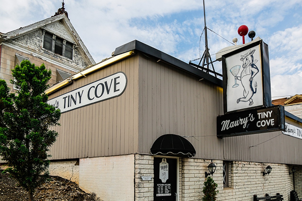 Maury&#146;s Tiny Cove  
3908 Harrison Ave., Cheviot, maurys-steakhouse.com
Maury&#146;s Tiny Cove has been packed full of flavor and West Side tradition since 1949. The dimly lit supper-club vibe backdrops an extensive menu consisting of all the classic steakhouse options: tender, juicy filets, seafood and chicken cooked just right, plus pasta, Atomic Age sides (shredded lettuce salads; a complimentary ramekin of pickles on every table) and a perfect martini. And in 1995, writer Steve Ramos paid tribute to this comforting stalwart, comparing the diner to Shangri-La with a baked potato on the side: &#147;Maury&#146;s is a culinary temple to permanence. Dining fads come and go, health trends constantly change. But Maury&#146;s stays the same: red meat, baked potatoes, salads. We&#146;re not talking about some retro diner a la Johnny Rockets that tries to recreate an old-fashioned eatery with a &#146;90s twist. This is the real thing.&#148; And you can&#146;t forget Maury&#146;s iconic sign, featuring a kitschy cartoon steer holding a martini. The restaurant is still a staple and was immortalized on screen in the Oscar-nominated, Cincinnati-filmed movie Carol.
Photo: Hailey Bollinger