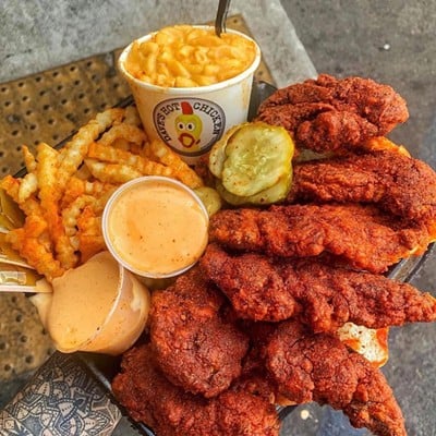 Dave’s Hot ChickenUPDATE: Cincinnati is slated to get seven Dave's Hot Chicken locations within the next few years. Dave’s Hot Chicken’s story starts out in an East Hollywood parking lot. The chain’s founders say they scrounged up $900 to set up a stand and begin selling their hot chicken, which soon became a star of the L.A. food scene. Soon, lines stretched around the block to get a taste of the juicy chicken topped with Chef Dave Kopushyan’s signature mix of spices. Now, the chain is expanding rapidly, but it stays true to its roots with a simple menu. The hot chicken is the star, offered as tenders or sliders with varying levels of heat from no spice at all to “Reaper.” The sides include fries – cheesy or plain, mac & cheese, kale slaw or a single tender or slider. And to take the heat off, you can order a chocolate, strawberry or vanilla milkshake. And with restaurants popping up so quickly, we think it’s only a matter of time before Cincinnati hits the hot chicken jackpot.