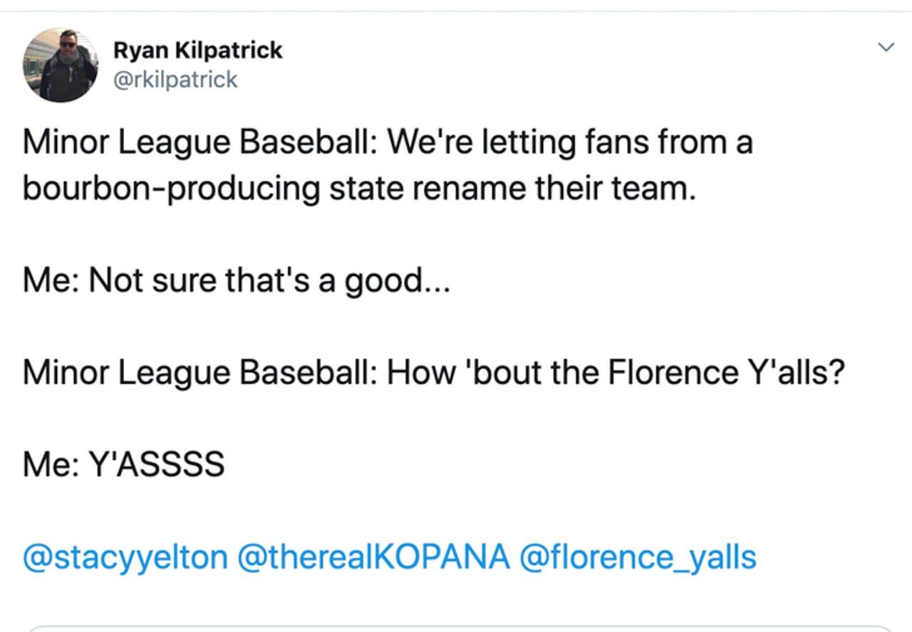 Florence Freedom baseball team renamed the Florence Y'alls 