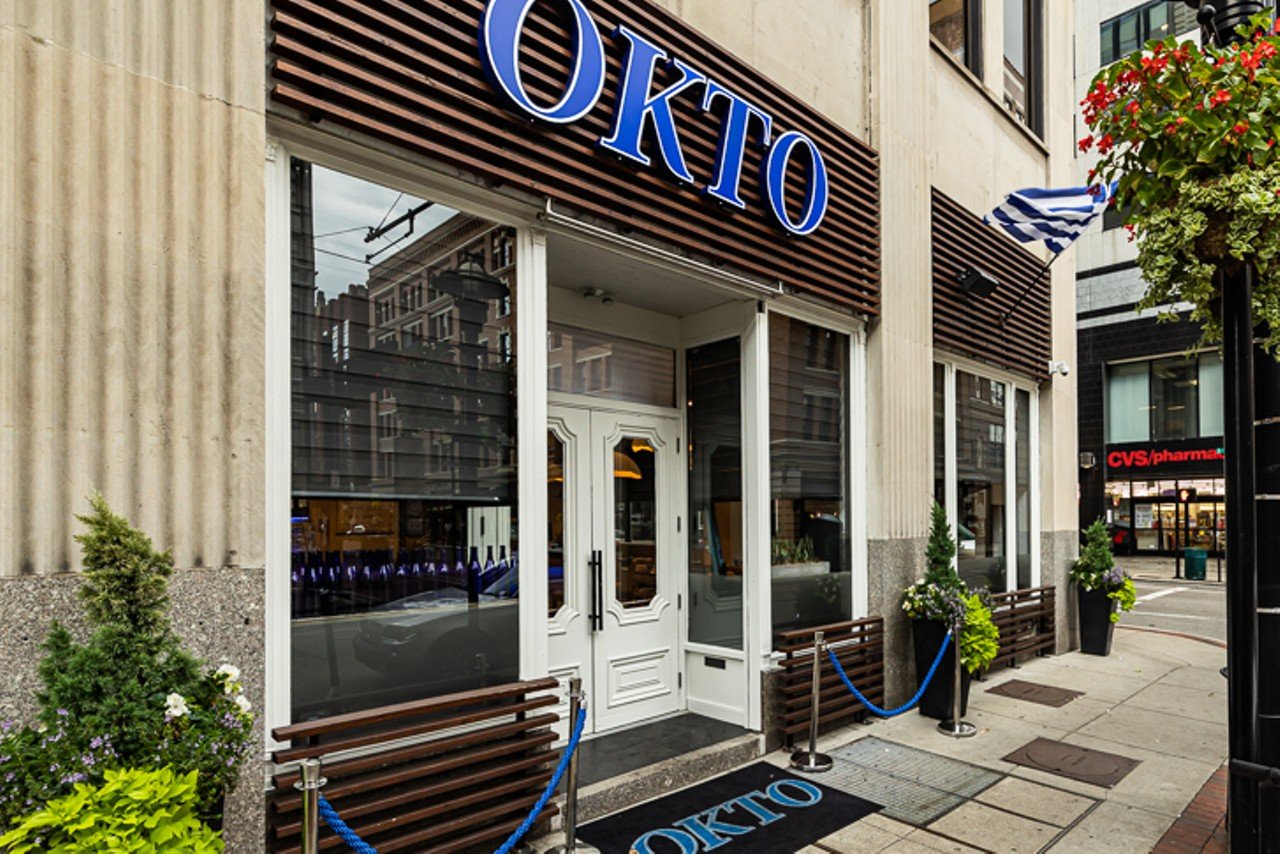 Okto
645 Walnut St., Downtown
Cincinnati-based Earth & Ocean Restaurant Group (the team behind Hyde Park's E+O Kitchen) has brought the fresh flavors of the Mediterranean to the Queen City with the opening of Okto downtown. The menu at Okto includes traditional Greek dishes, like savory tiropita and spanakopita pastries, kebabs, flaming saganaki (a pan-fried cheese) and baklava, as well as branzino (deboned at the table), lobster pasta and octopus carpaccio. The are many options for vegetarian and vegans as well. Okto's bar is stocked with a selection of wine and liquors imported from Greece and cocktails created to pair nicely with the restaurant's Mediterranean flavors &#151; as well as a few non-alcoholic cocktails to choose from.
Photo: Hailey Bollinger
