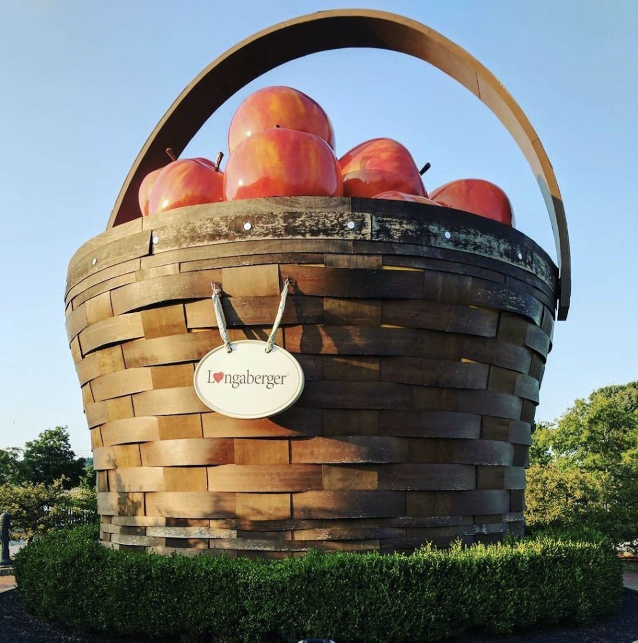 World’s Largest Basket of Apples
5563 Raiders Road, Frazeysburg
Close to the World’s Largest Basket, but much lesser known, stands the World’s Largest Basket of Apples. Also once owned by the basket company Longaberger, the basket stands close to 20 feet tall.