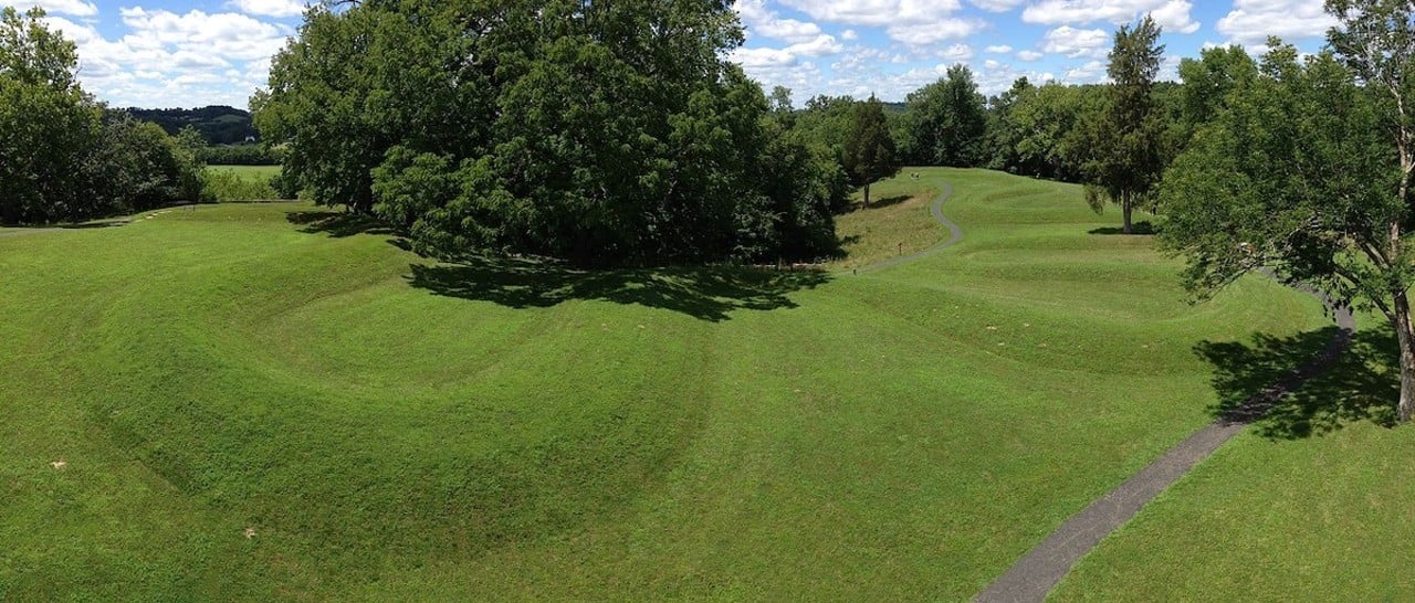 Serpent Mound
3850 State Route 73, Peebles
Serpent Mound is a National Historic Landmark and is located at the end of I-71, just north of the Kentucky border. It is an effigy mound in the shape of a snake and was built by Native Americans, somewhere between 500 and 1,000 years ago.