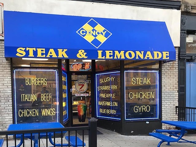 Cincy Steak and Lemonade
    2607 Vine St., Clifton
    Cincy Steak and Lemonade offers everything from burgers and gyros to cheesesteaks and chicken sandwiches — not to mention their super colorful lemonades, with flavors ranging from rainbow to blue raspberry, and pina colada. With only a few booths in the restaurant, it's a cozy spot for fast, casual bites.