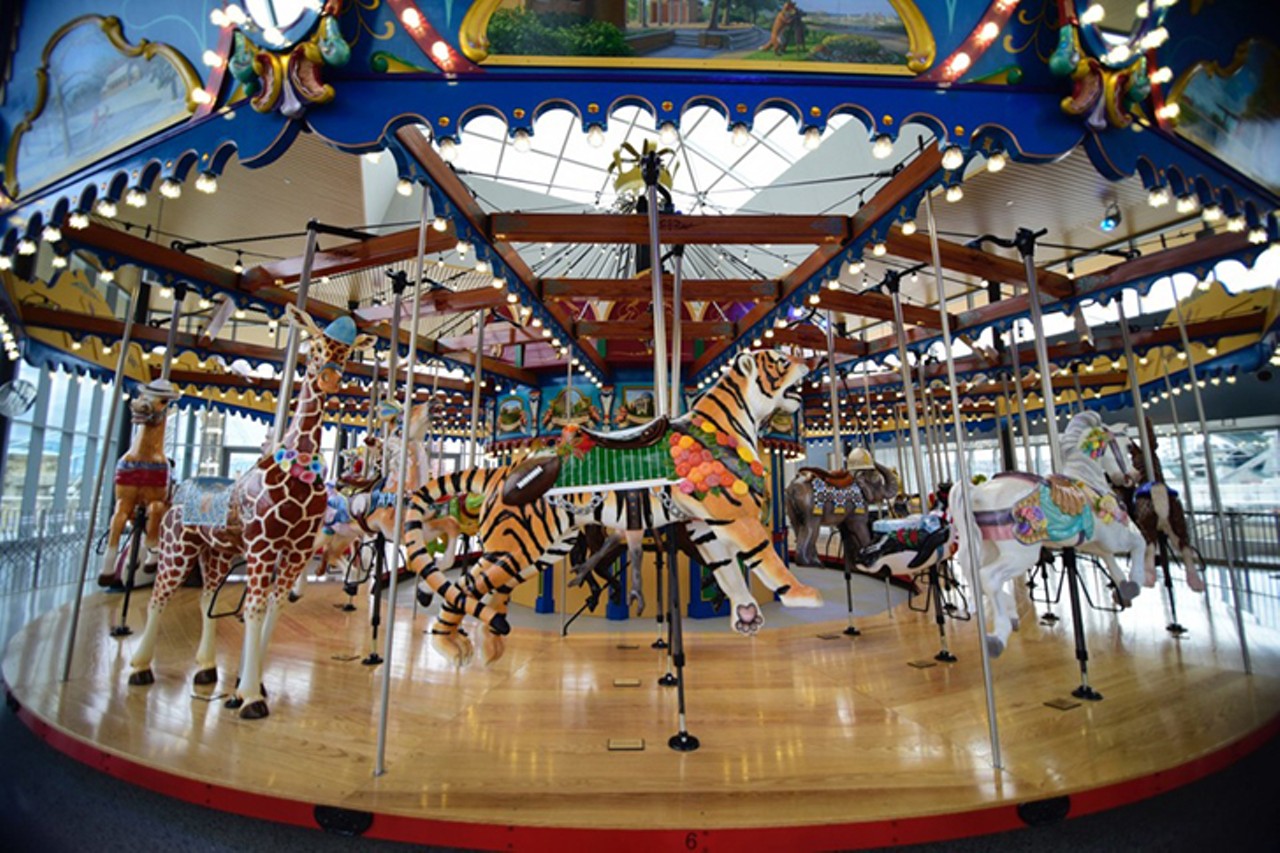 Take a Romantic Walk Along the River at Smale Riverfront Park and Ride Carol Ann&#146;s Carousel
$2 per person per ride
Carol Ann&#146;s glass-enclosed, year-round carousel is open 11 a.m.-4 p.m. Wednesday-Sunday and features 44 whimsical Cincinnati-centric creatures for you to ride. If your walk and ride works up a thirst, nearby Taste of Belgium at The Banks offers 58 beers on tap &#151; including rare Belgian brews. West Mehring Way, Downtown
Photo: Jesse Fox