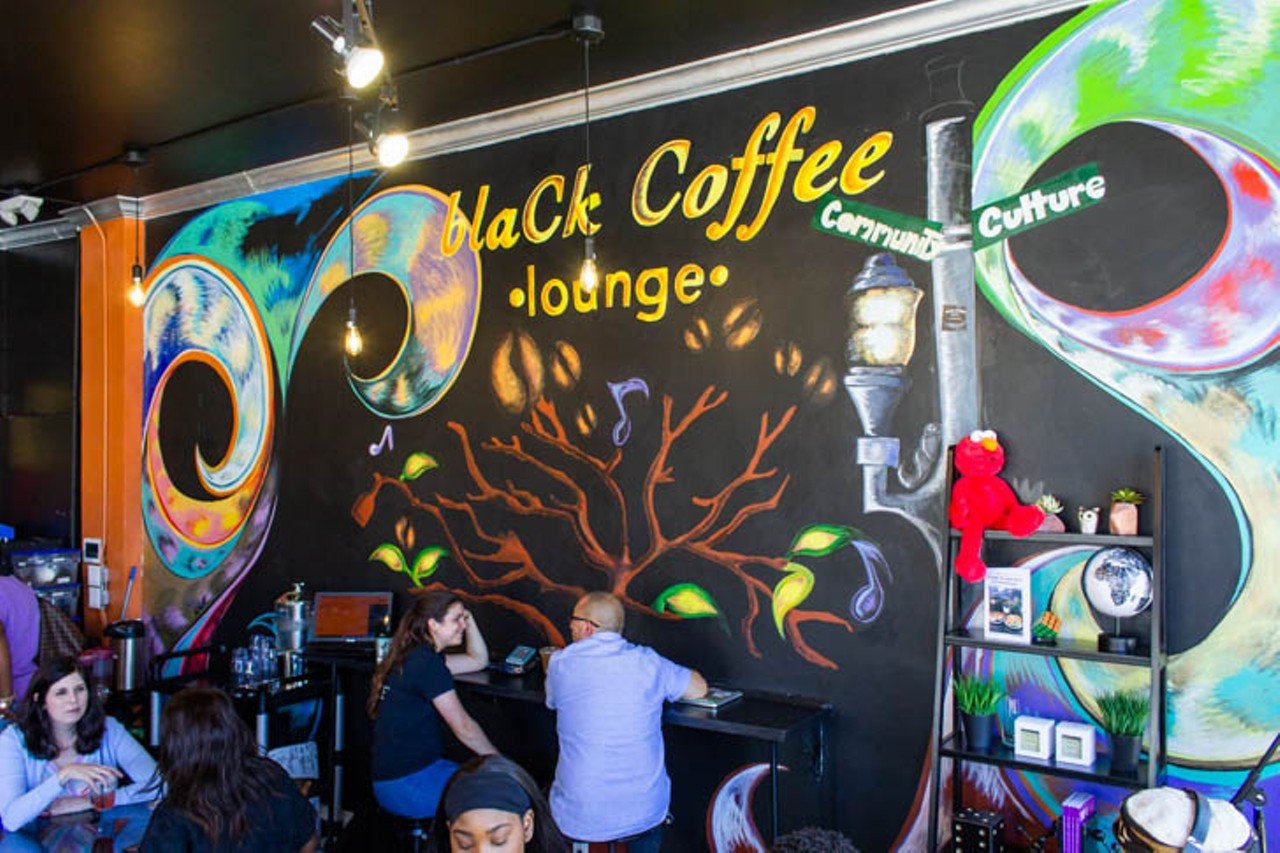 BlaCk Coffee Lounge
824 Elm St., Downtown
This coffee shop is from the owners of BlaCk OWned. Their popular house “Wakanda” blend is a mix of Ethiopian, Rwandan and Brazilian beans, and you can even buy a bag of it to brew at home (U.S. vice president Kamala Harris enjoyed the Wakanda blend during a 2021 visit). They also offer bag and brewed teas, cold-pressed juices and other coffee drinks like espresso, cappuccinos, lattes and macchiatos, which can all be made with non-dairy milk alternatives. If you're hungry, their small menu features sandwiches and pastries.