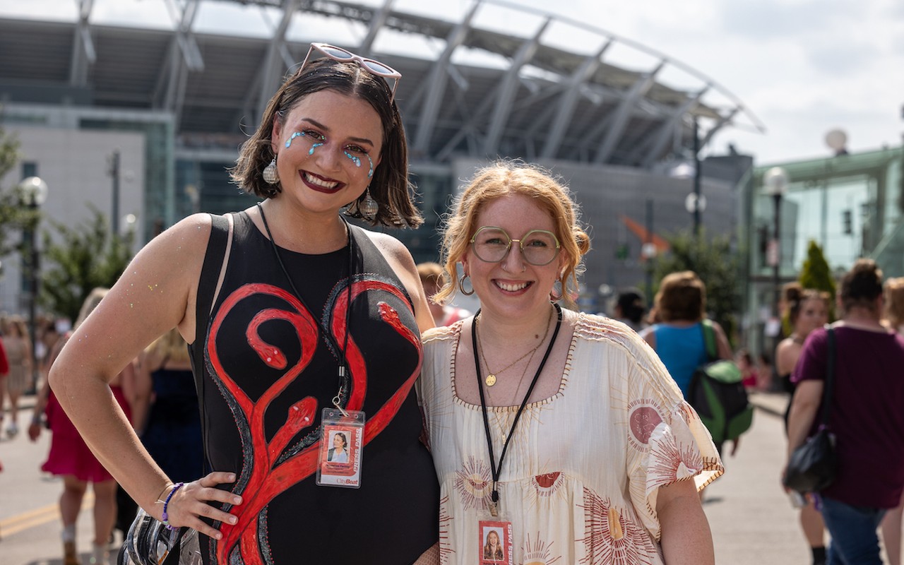 CityBeat reporter Madeline Fening (left) and CityBeat editor-in-chief Ashley Moor attend Taylor Swift's concert at Paycor Stadium on June 30.