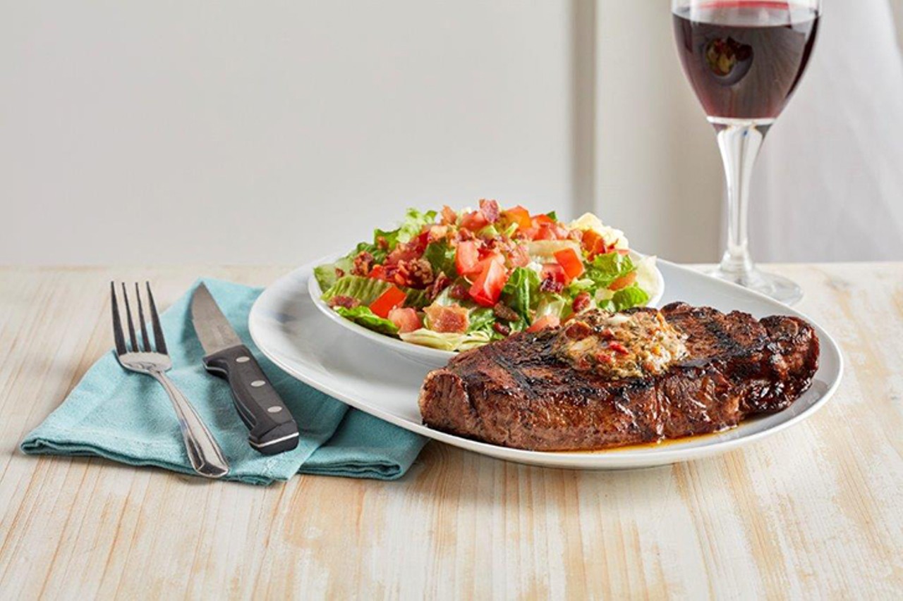 Firebirds Wood Fired Grill
$36 3-Course Lunch and Dinner // Dine-In Only
NY Strip with BLT Butter: With bacon, roasted tomato, and spinach, served with choice of side (second course option)
Photo: Provided