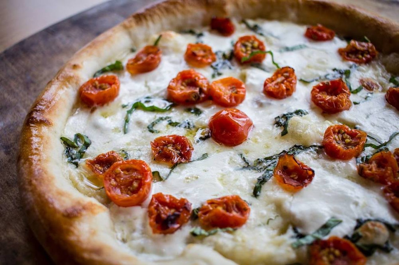 Dewey’s Pizza
Locations in Oakley Square, Harper’s Point, Clifton, Kenwood, West Chester, Harrison Greene, Anderson, Crestview Hills
Caprice: This pizza is 11 inches and is made with olive oil, minced garlic, fontina, fresh basil, fresh mozzarella and roasted cherry tomatoes.