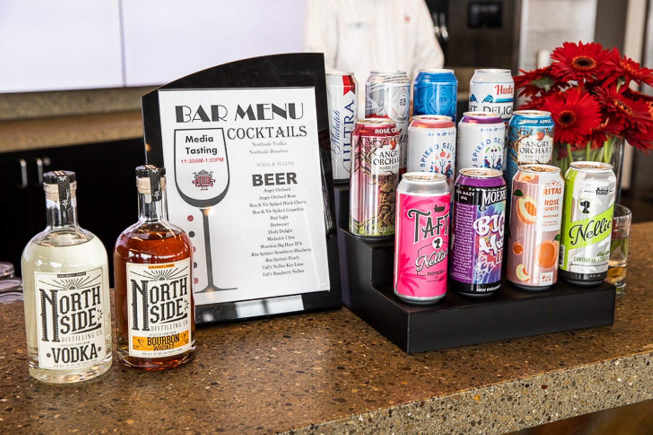 Selection of beer and liquors available at the ball park, including local Northside Distilling liquors.