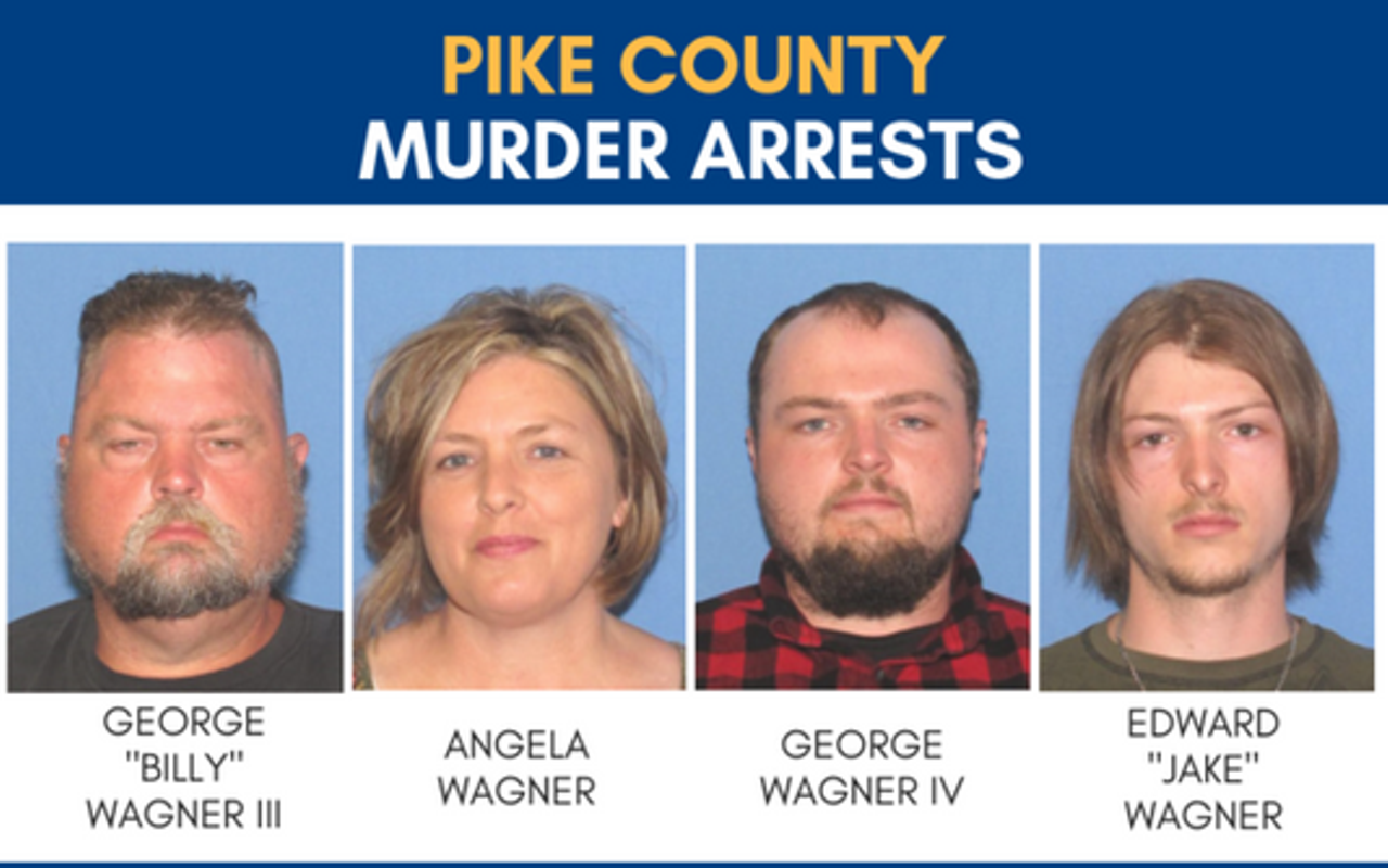 Mug shots of the four suspects in the April, 2016 Pike County massacre