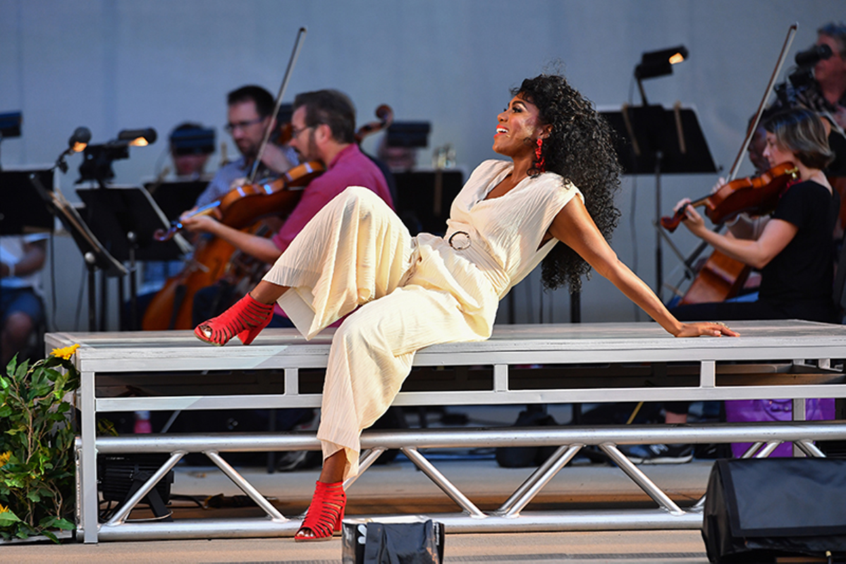 J'Nai Bridges as Carmen in the Cincinnati Opera's 2021 summer production