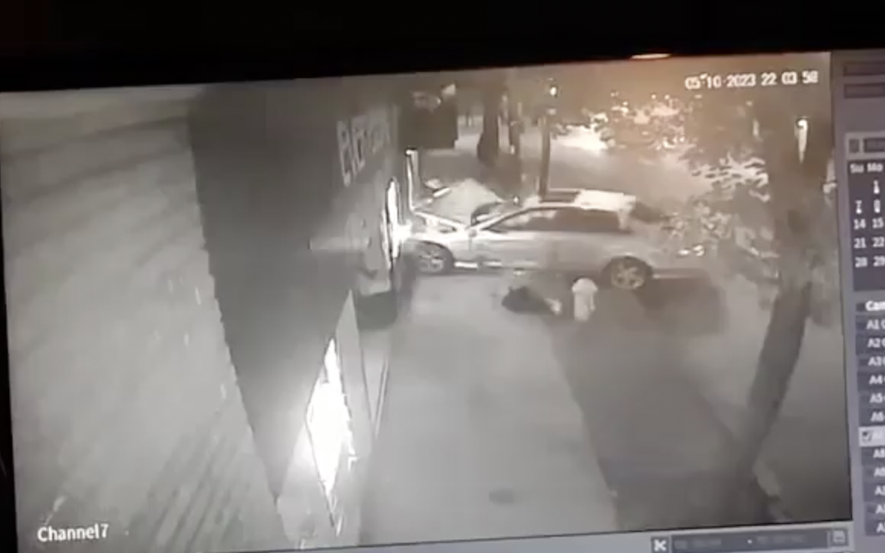 A still from surveillance video of the crash