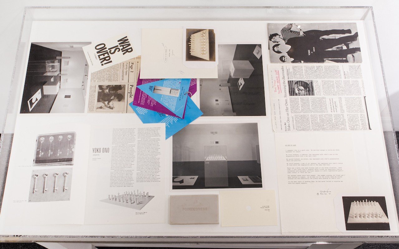 Yoko Ono ephemera at Carl Solway Gallery's Archives exhibition.