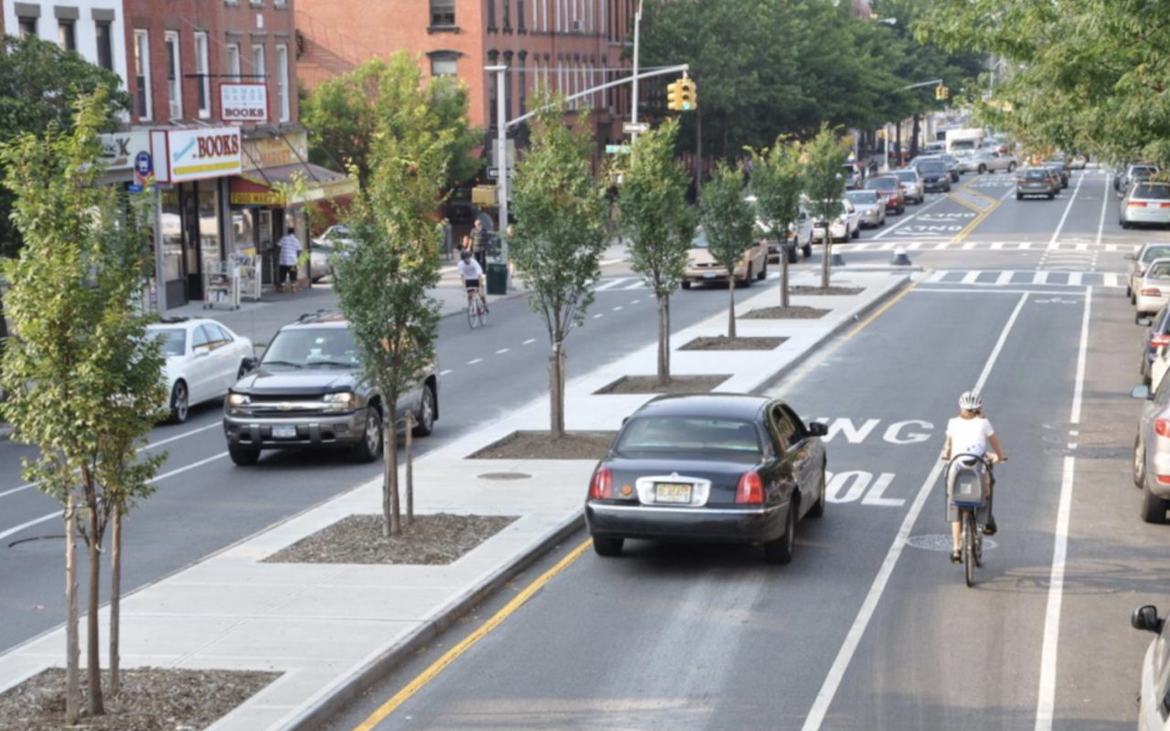 This "Complete Streets" area in the Brooklyn borough in New York City is an example of what Cincinnati is attempting.