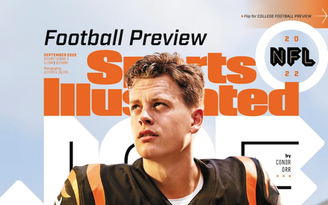 Cincinnati Bengals quarterback Joe Burrow appears on the cover of Sports Illustrated for September 2022.