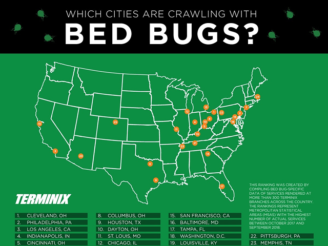 Cincinnati is the Fifth Worst City for Bed Bugs in America