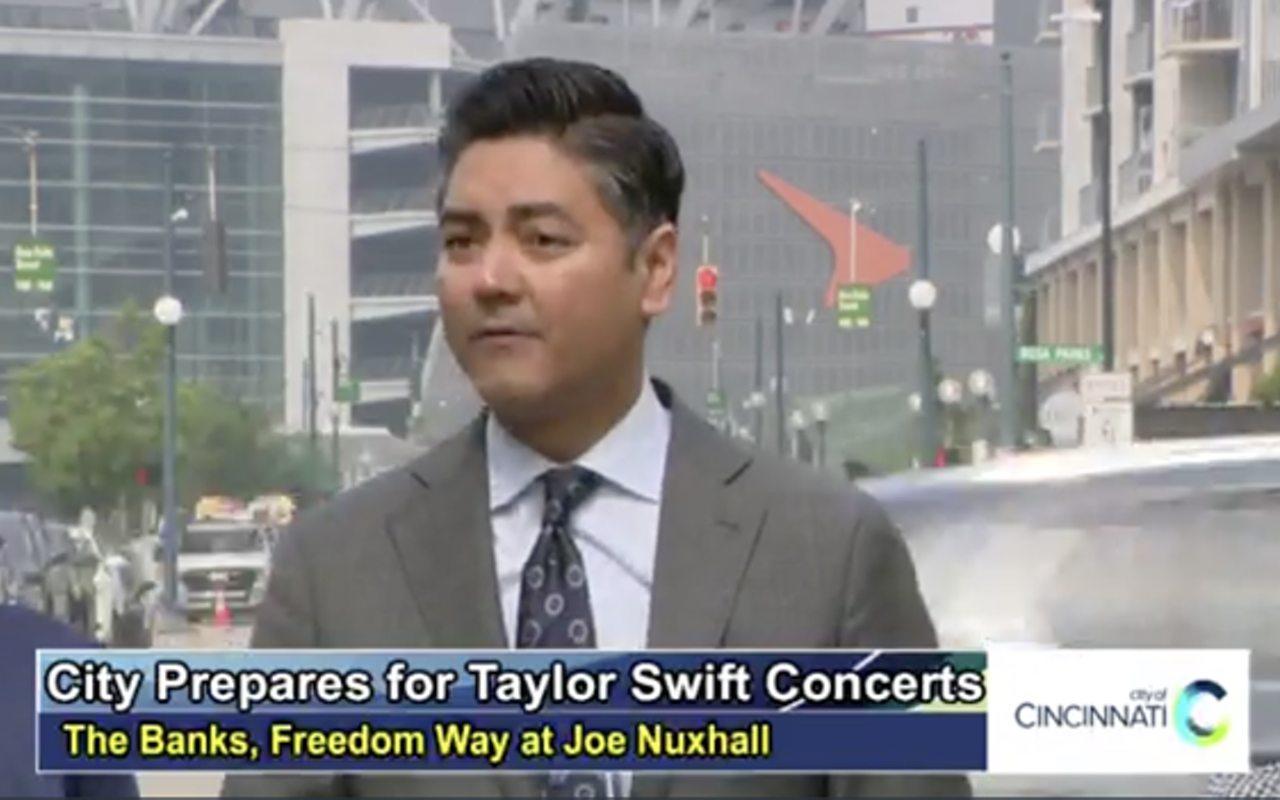 Mayor Aftab Pureval gathered with business leaders at The Banks on June 27 to go over preparations for the Taylor Swift Eras Tour at Paycor Stadium.