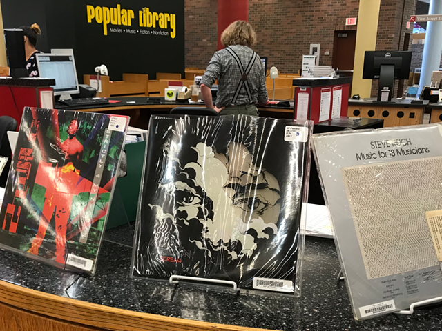 Display of vinyl records at Main Library