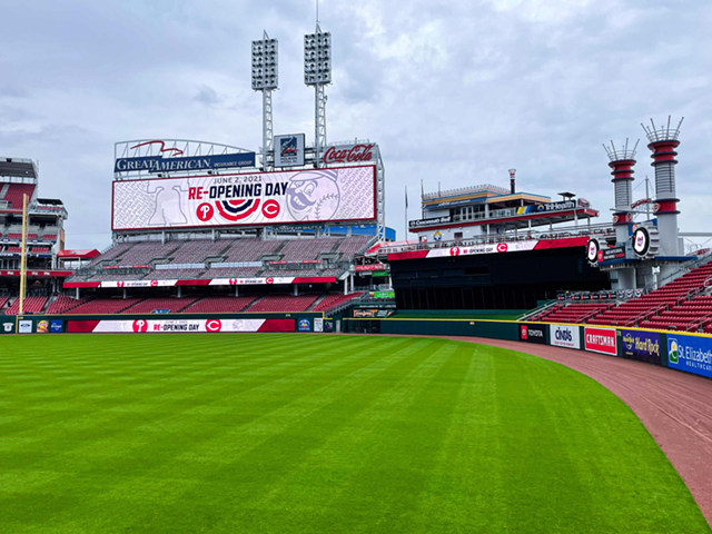 "Re-Opening Day" was rained out for the Cincinnati Reds.