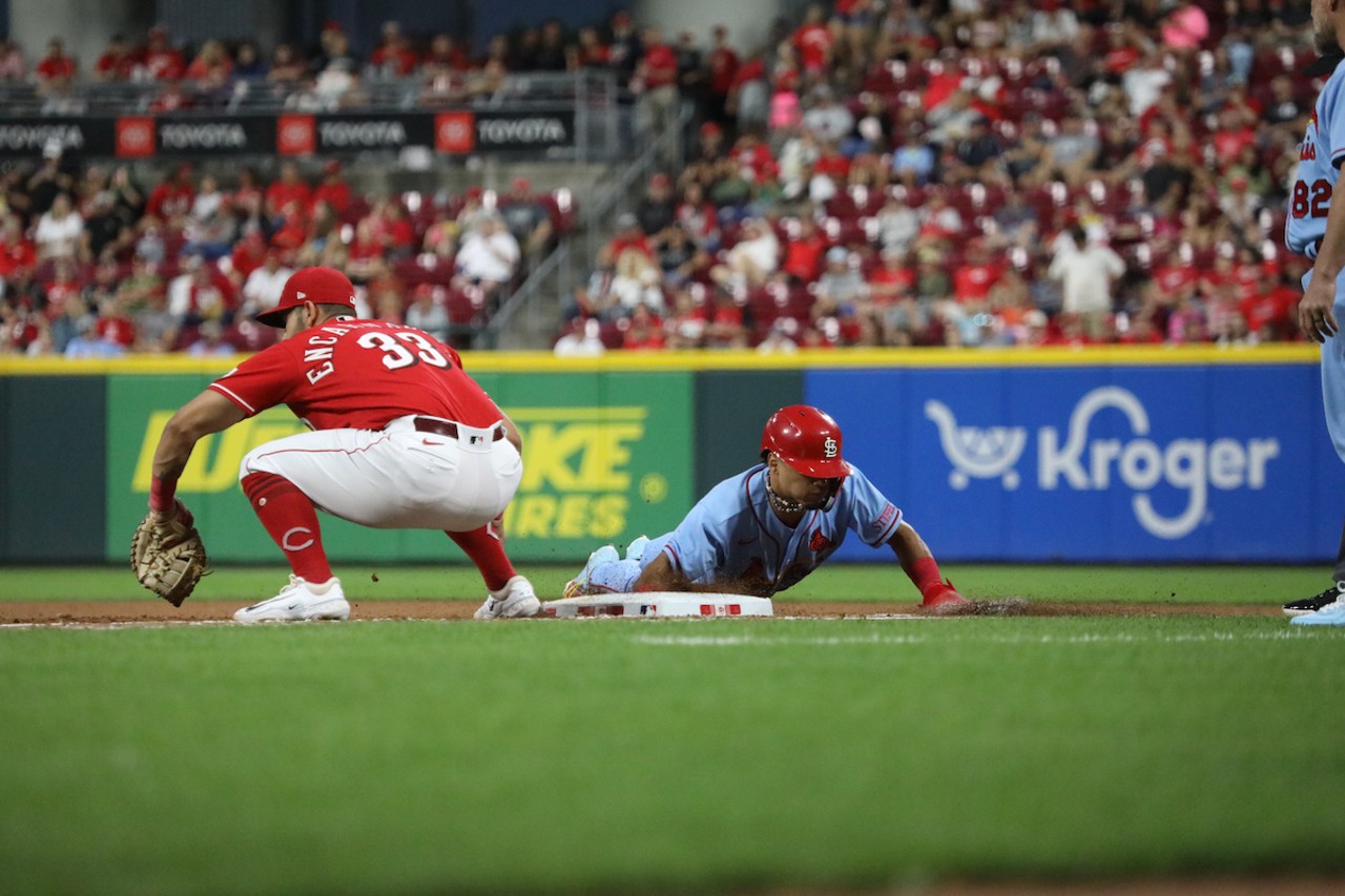 Masyn Winn almost gets caught stealing a base in the top of the fourth inning | Cincinnati Reds vs. St. Louis Cardinals | Sept. 9, 2023