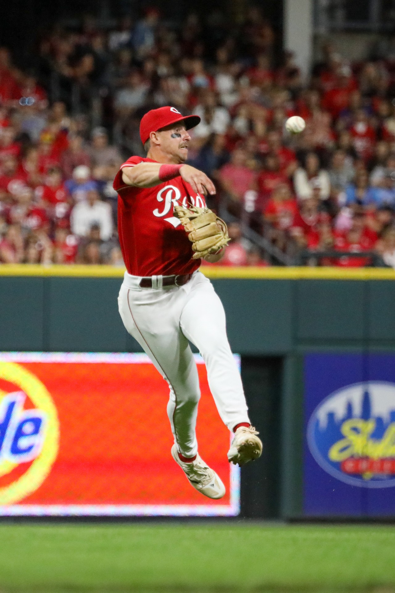 Spencer Steer throws out a runner at first in the top of the eighth inning | Cincinnati Reds vs. St. Louis Cardinals | Sept. 9, 2023