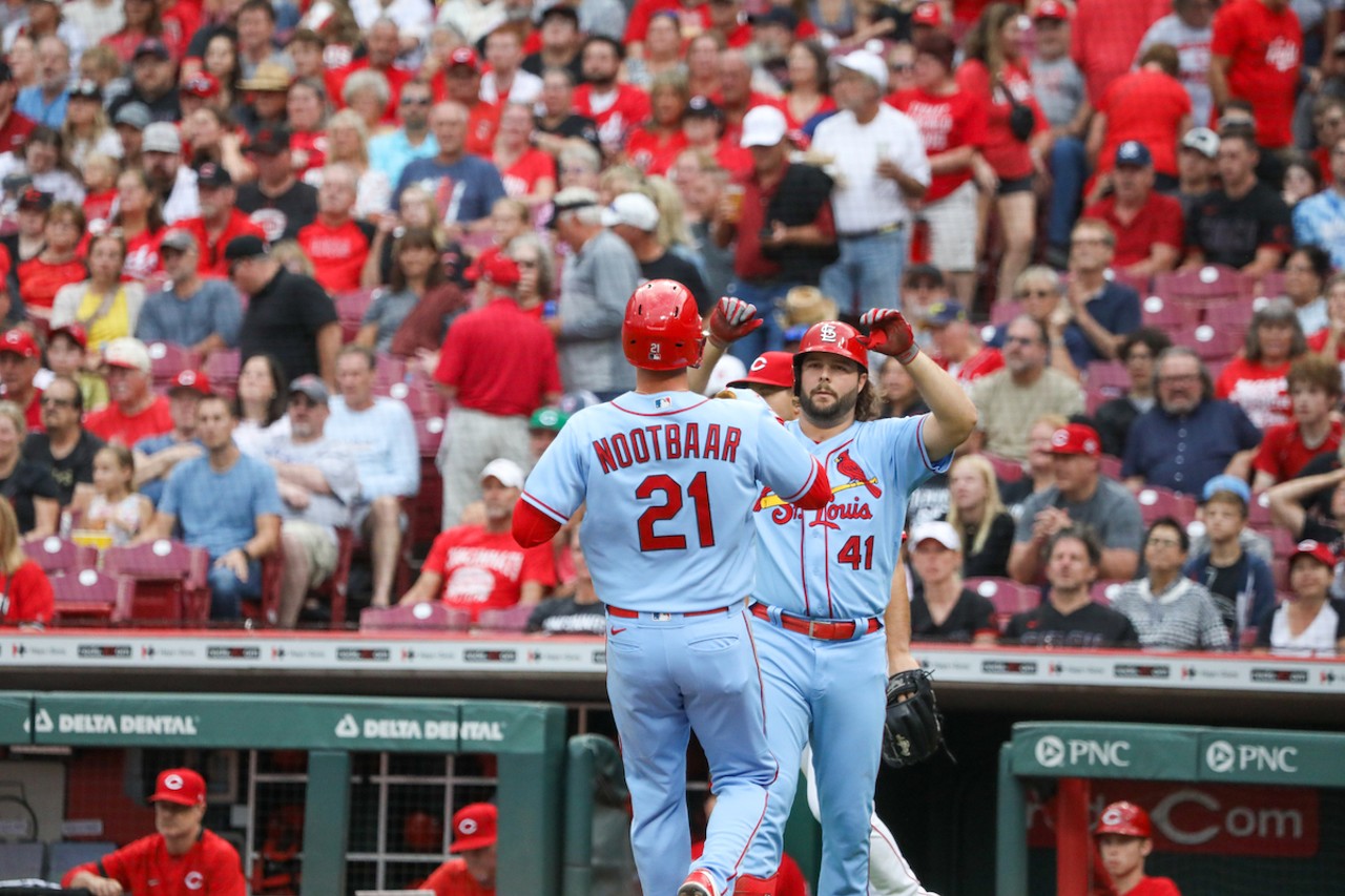 Lars Nootbaar scores in the top of the first inning | Cincinnati Reds vs. St. Louis Cardinals | Sept. 9, 2023