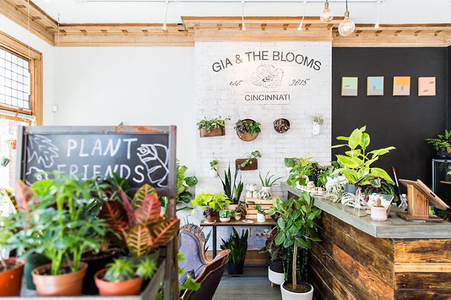Gia & the Blooms  
    What you&#146;ll find: Contemporary and clean seasonal floral arrangements at an affordable price point. The interior of this little OTR urban jungle houses a larger-than-expected selection of items like greeting cards, candles and locally made ceramics along with lots of houseplants. There are air plants of all shapes and sizes, hanging and trailing options, super-tall cacti, $5-a-pop little plant buddies and more. Burlap-wrapped hand-built bouquets begin at $35, and delivery is free within the Cincinnati metro. 114 E. 13th St., Over-the-Rhine, giablooms.com.
    Photo: Hailey Bollinger