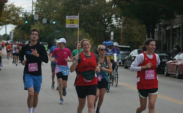 Runners hit the Cincinnati streets during the 2021 Flying Pig Marathon.