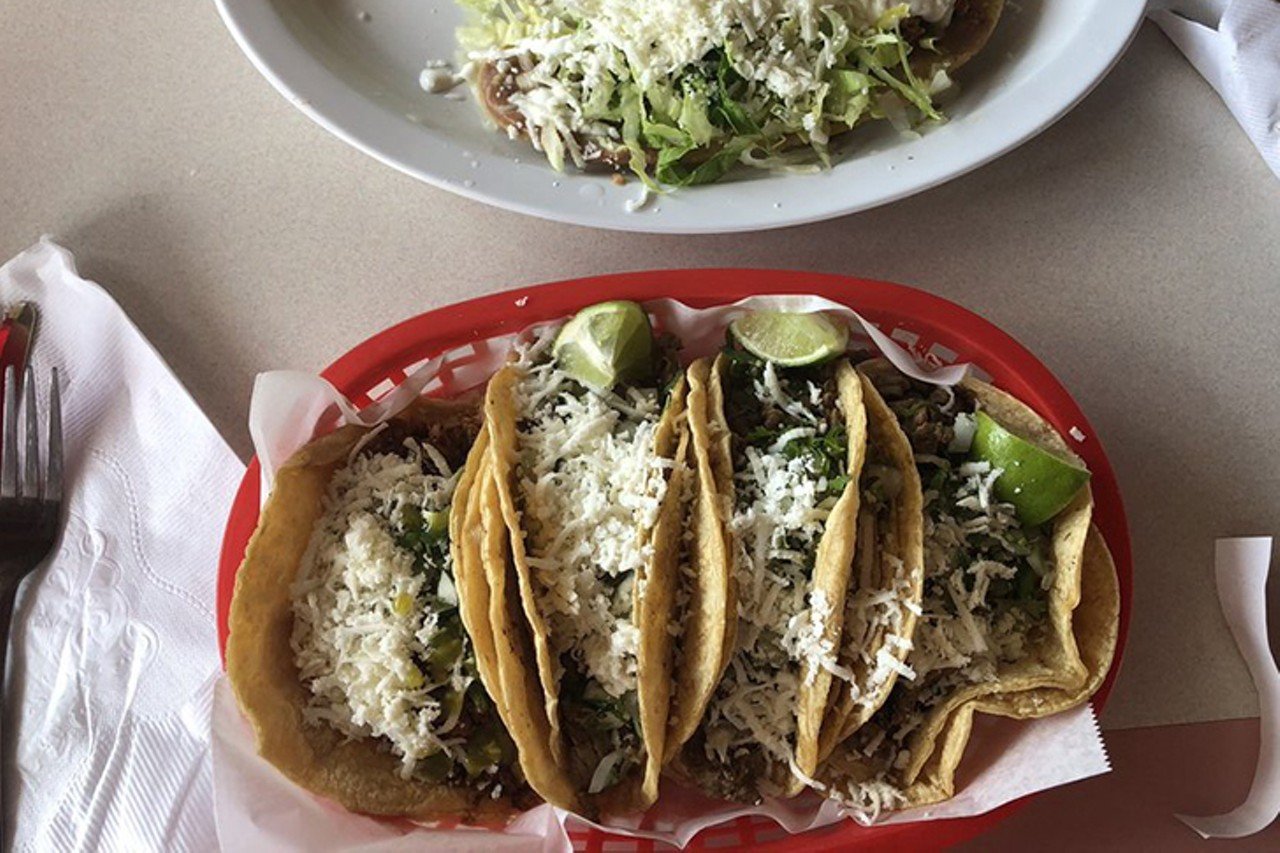 Taco Loco
610 Northland Blvd., Forest Park
This joint offers a variety of fresh tacos under its "handheld" menu, including chicken and pork with pineapple as well as mahi fish and vegetarian ones with grilled cactus and asparagus. On taco Tuesdays, according to several excited reviewers, they sell for $1 each. 
Photo via Yelp/Brandie G.