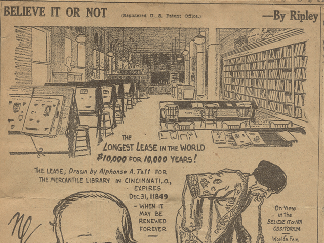 Cincinnati's Mercantile Library Featured in Ripley's Believe It or Not... in the 1930s