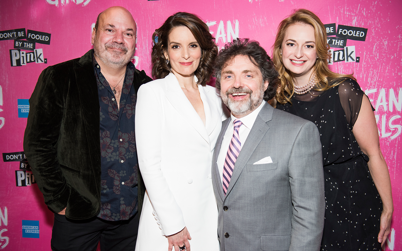 The "Mean Girls" Creative Team. From left to right: Casey Nicholaw, Tina Fey, Jeff Richmond and Nell Benjamin.