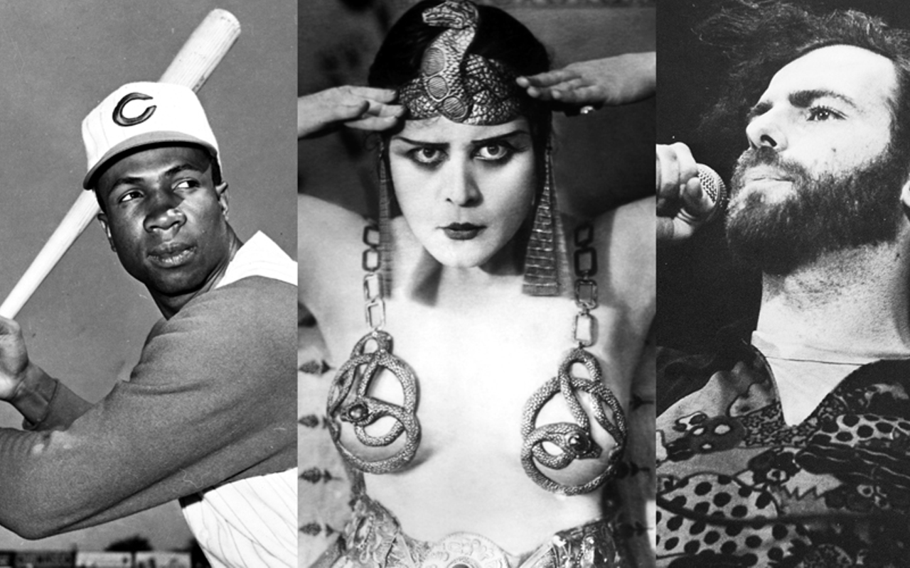 Would Frank Robinson (left), Theda Bara or Jerry Rubin look good on a public mural?