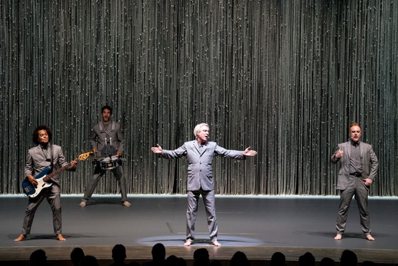 David Byrne of the Talking Heads Imaginative Performance at Cincinnati's PNC Pavilion Aug. 12
