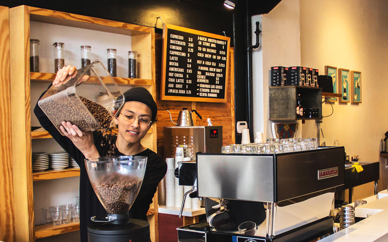 Dayton, Ohio’s craft Press Coffee Bar is the home base for regional artisan roastery Wood Burl Coffee.