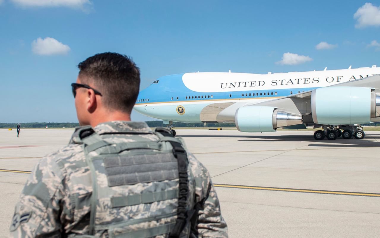 Air Force One at the base on 2019