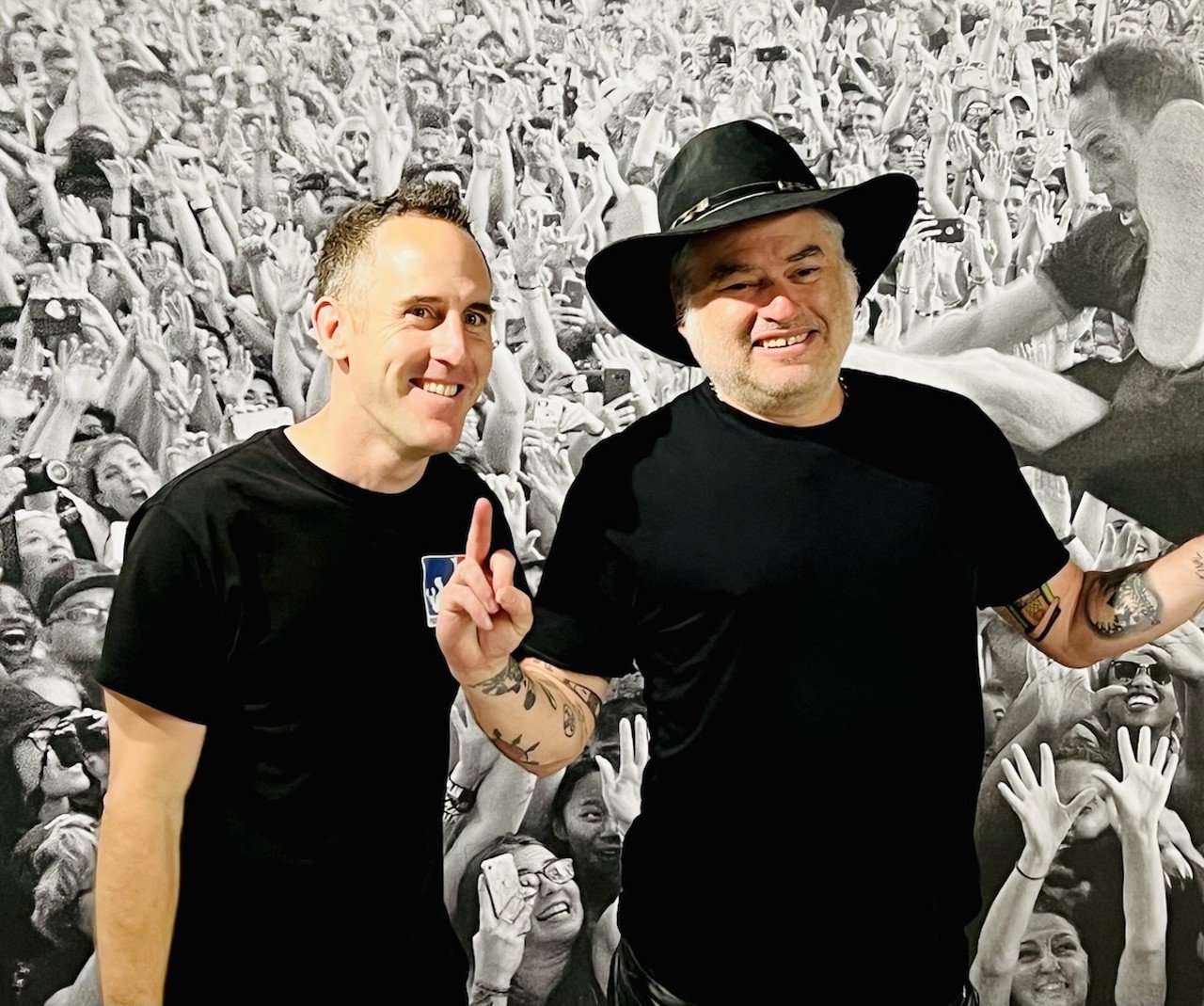 Fat Mike of NOFX and Chuck Comeau of Simple Plan in front of Simple Plan mural | The Punk Rock Museum in Las Vegas, Nevada